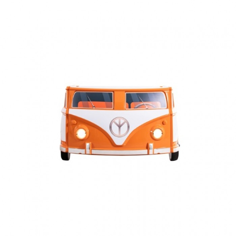 Xiel Bus Twin Bed- Peace Sign- LED Lights and Sound Effects- Orange