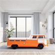 Xiel Bus Twin Bed- Peace Sign- LED Lights and Sound Effects- Orange
