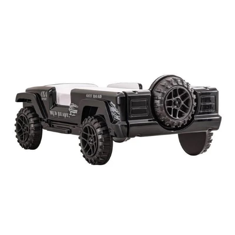 Randy SUV Twin Bed with Lights- Sound Effects- Black Faux Leather
