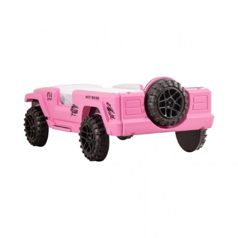 Randy SUV Twin Bed with Lights and Sound Effects- Pink Faux Leather