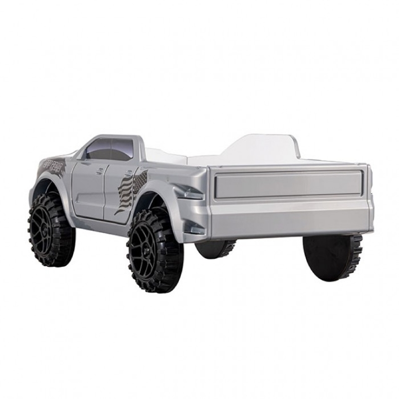 Tonie Truck Twin Bed- Interactive Lights and Sound Effects- Gray ABS