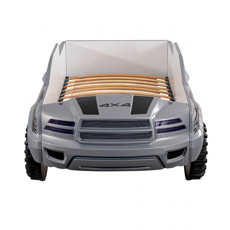 Tonie Truck Twin Bed- Interactive Lights and Sound Effects- Gray ABS