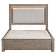 Keno King Bed- Upholstered LED Headboard- 4 Storage Drawers- Brown