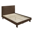 Genu Queen Platform Bed- Panel Headboard- Warm Walnut Brown Wood