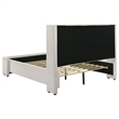 Mosy Queen Platform Bed- White Boucle Upholstered Wingback Headboard