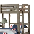 Tenn Triple Twin Bunk Bed- Built In Nightstand and USB Port- Gray Wood