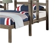 Tenn Triple Twin Bunk Bed- Built In Nightstand and USB Port- Gray Wood