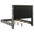Jenny Queen Size Bed- Wingback Fluted Upholstered Headboard- Gray