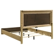 Hyle Queen Size Bed- Natural Brown Hardwood- LED Backlit Headboard