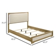 Hyle Queen Size Bed- Natural Brown Hardwood- LED Backlit Headboard