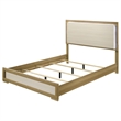Hyle Queen Size Bed- Natural Brown Hardwood- LED Backlit Headboard