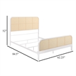 Lanie Queen Bed with Brown Open Cane Webbing Faux Rattan- White Metal