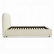 Ardie Full Bed- Low Profile Footboard- Plush Beige Upholstered Panel