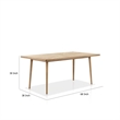 Lucas Dining Table- Rectangular Natural Brown- Solid Wood- 68 Inch