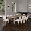 Kizie Dining Table- 94-118 Inch Extendable Top- Tawny Brown Rubberwood