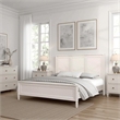 Alta Queen Size Bed- Classic French Design- White Solid Wood Frame