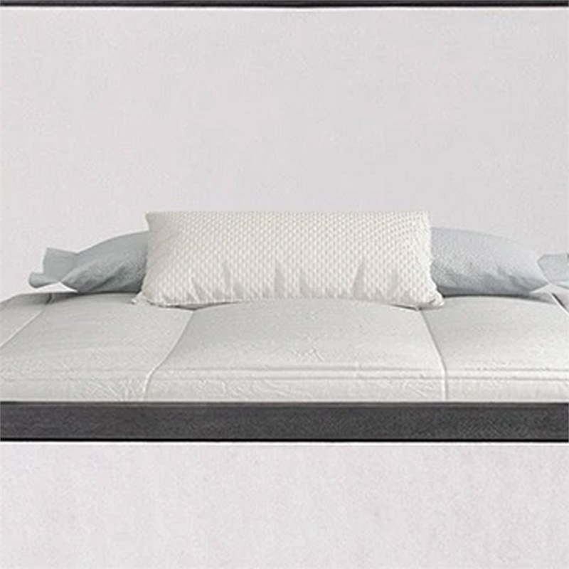 Kizie Queen Size Bed- Modern Upholstered Black and White Solid Wood