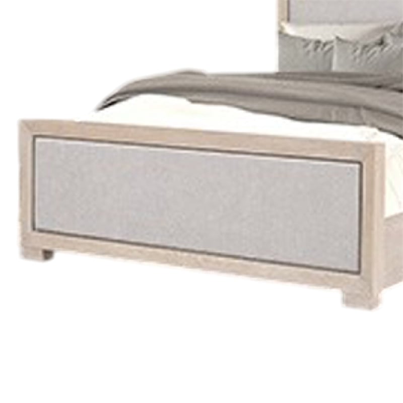 Kizie Queen Size Bed- Modern Upholstered Tawny Brown Gray Solid Wood
