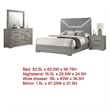 Ivon 4pc Queen Bedroom Set- Diamond Embossed- Gray High Gloss- LED