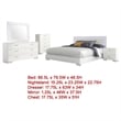 Sok 5pc King Bedroom Set- Blue LED Lights- Faux Leather- White Wood