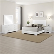 Sok 4pc Queen Bedroom Set with Dresser Mirror- White High Gloss Wood
