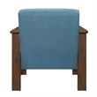 Bella 32 Inch Accent Chair Armchair- Storage Arms- Blue- Solid Rubberwood