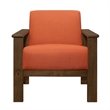 Bella 32 Inch Accent Chair Armchair- Storage Arms- Orange- Solid Rubberwood