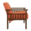 Bella 32 Inch Accent Chair Armchair- Storage Arms- Orange- Solid Rubberwood