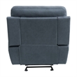 Clif 38 Inch Manual Glider Reclining Accent Chair- Blue Microfiber- Wood