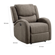 Karena 38 Inch Power Reclining Accent Chair- Brown Chenille- Solid Wood