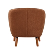 Tia 31 Inch Plush Accent Chair Armchair- Rust Polyester- Brown Solid Wood