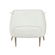 33 Inch Accent Chair Armchair- Soft White Boucle- Gold Metal- Solid Wood