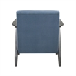 Tira 32 Inch Accent Chair- Channel Stitched- Blue Velvet- Gray Solid Wood