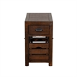 Flint Accent Chairside Table- 1 Drawer- Crate- 26 Inch Dark Brown Wood
