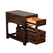 Flint Accent Chairside Table- 1 Drawer- Crate- 26 Inch Dark Brown Wood