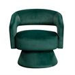 Lessa Swivel Accent Chair- Emrald Green- Round Base- Soft Foam Cushion