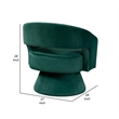 Lessa Swivel Accent Chair- Emrald Green- Round Base- Soft Foam Cushion
