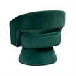 Lessa Swivel Accent Chair- Emrald Green- Round Base- Soft Foam Cushion