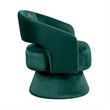 Lessa Swivel Accent Chair- Emrald Green- Round Base- Soft Foam Cushion