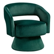 Lessa Swivel Accent Chair- Emrald Green- Round Base- Soft Foam Cushion