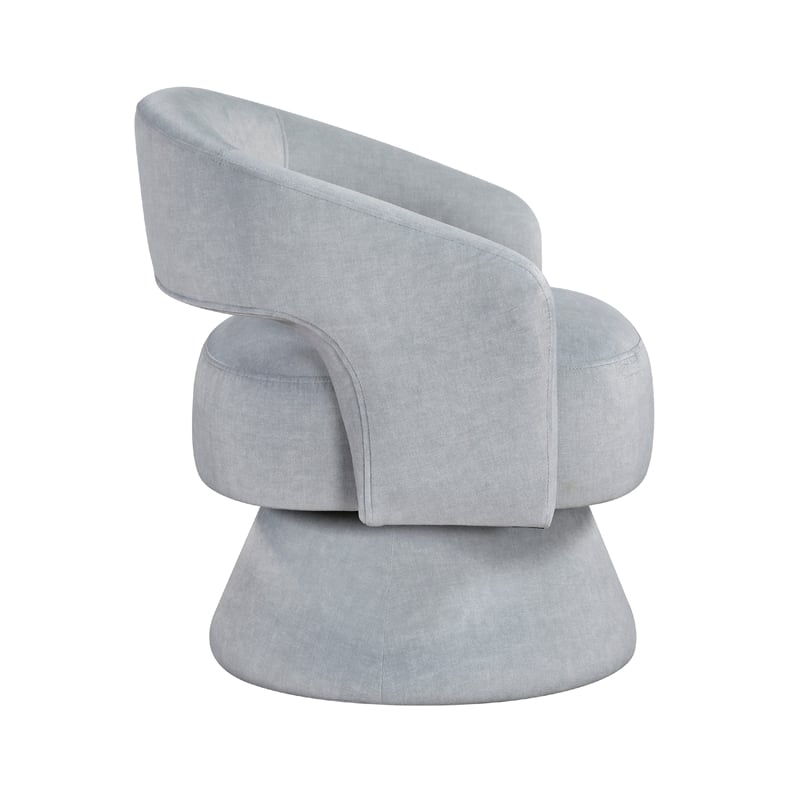 Lessa Swivel Accent Chair- Light Gray- Round Base- Soft Foam Cushion