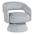 Lessa Swivel Accent Chair- Light Gray- Round Base- Soft Foam Cushion