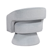 Lessa Swivel Accent Chair- Light Gray- Round Base- Soft Foam Cushion