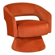 Lessa Swivel Accent Chair- Orange- Round Base- Soft Foam Cushion