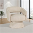 Lessa Swivel Accent Chair- Beige- Round Base- Soft Foam Cushion