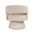 Lessa Swivel Accent Chair- Beige- Round Base- Soft Foam Cushion