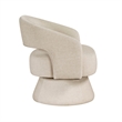 Lessa Swivel Accent Chair- Beige- Round Base- Soft Foam Cushion