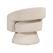 Lessa Swivel Accent Chair- Beige- Round Base- Soft Foam Cushion