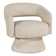 Lessa Swivel Accent Chair- Beige- Round Base- Soft Foam Cushion