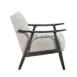 Tira 32 Inch Accent Chair- Channel Stitched- White Velvet- Gray Solid Wood